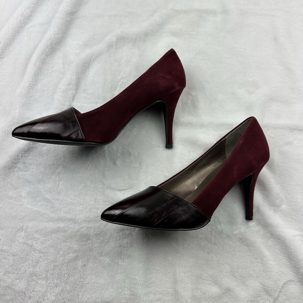 Moda Spana Heels Women's 10 Burgundy Red Stiletto Pointed Toe New w/o Box